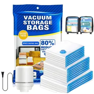12 Pack Vacuum Storage Bags With Electric Air Pump, Vacuum Seal Bags For Clothing Travel, Space Saver Bags For Luggage, Blankets, Bedding, Moving bags