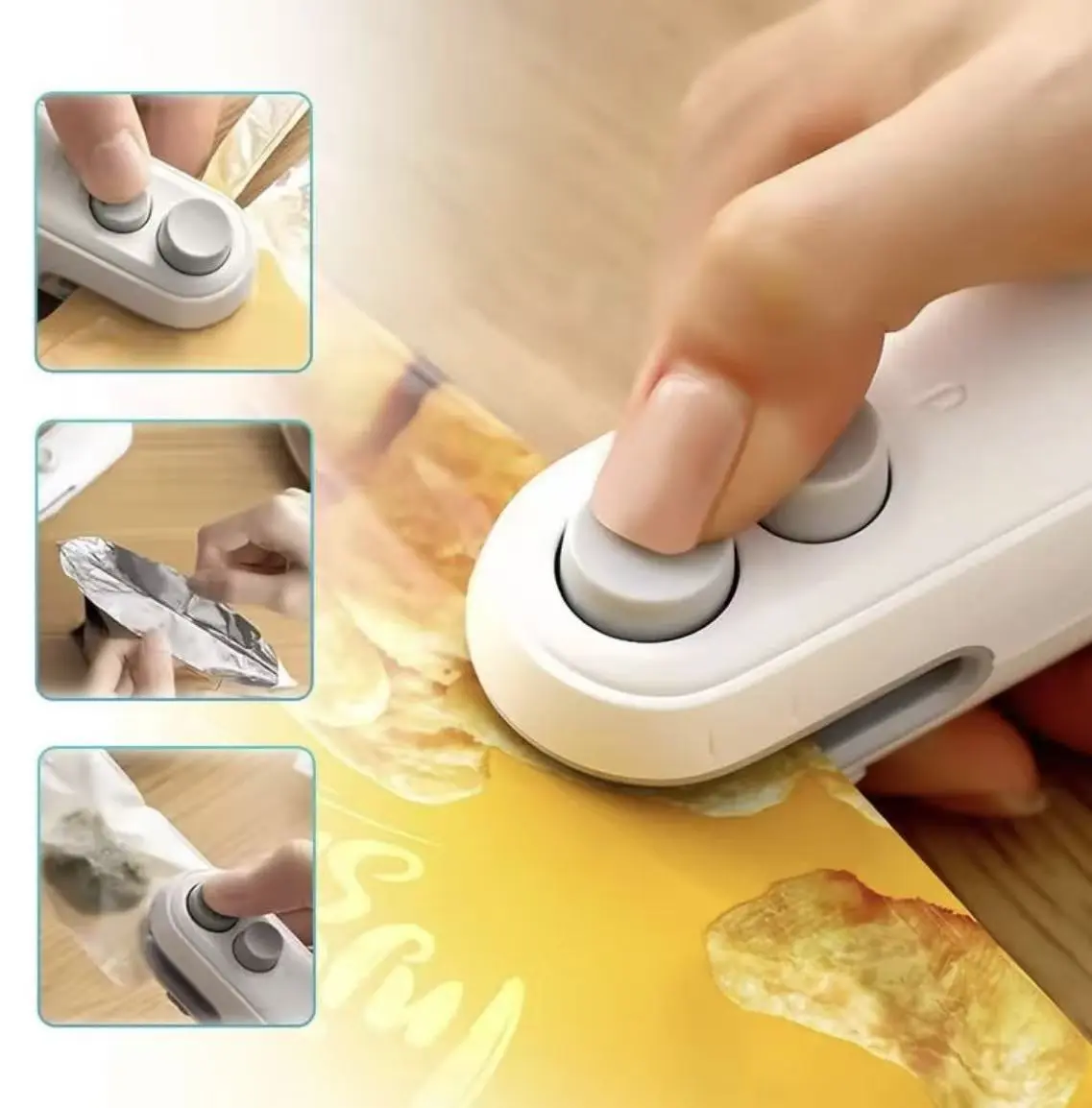 2-in-1 Cordless Eco-Friendly USB Rechargeable Plastic Electric Mini Bag Sealer, Kitchen & Barbecue Utensil, Portable, Seals Bags, Food Fresh-Keeper, Ideal for Picnics, Christmas and New Year Gifts