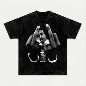 Tupac Shakur 2Pac Vintage Acid Wash Graphic T-Shirt - Premium Heavyweight Cotton 90s Hip Hop Rap Streetwear Tee - Oversized Fade-Resistant Print Essential Urban Style Apparel Gift for Fans