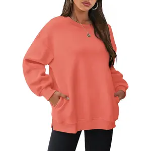 Womens Oversized Sweatshirts Crewneck Long Sleeve Tops Fleece Pullover Fall Fashion Clothes with PocketGift
