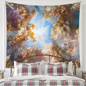 Classical Mythology Painting Art Tapestry, Vintage Art Tapestry, Myth Angel Background Renaissance Art Painting Wall Hanging Cloth, Bedroom Dorm Living Room Office Decor