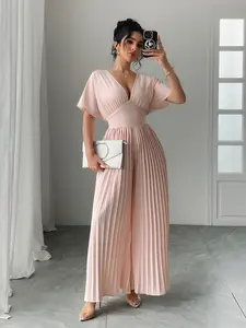 Women's Solid Color Jumpsuit, Elegant Fashion Casual Jumpsuit for Daily Outdoor Wear, Women's Jumpsuits for Summer