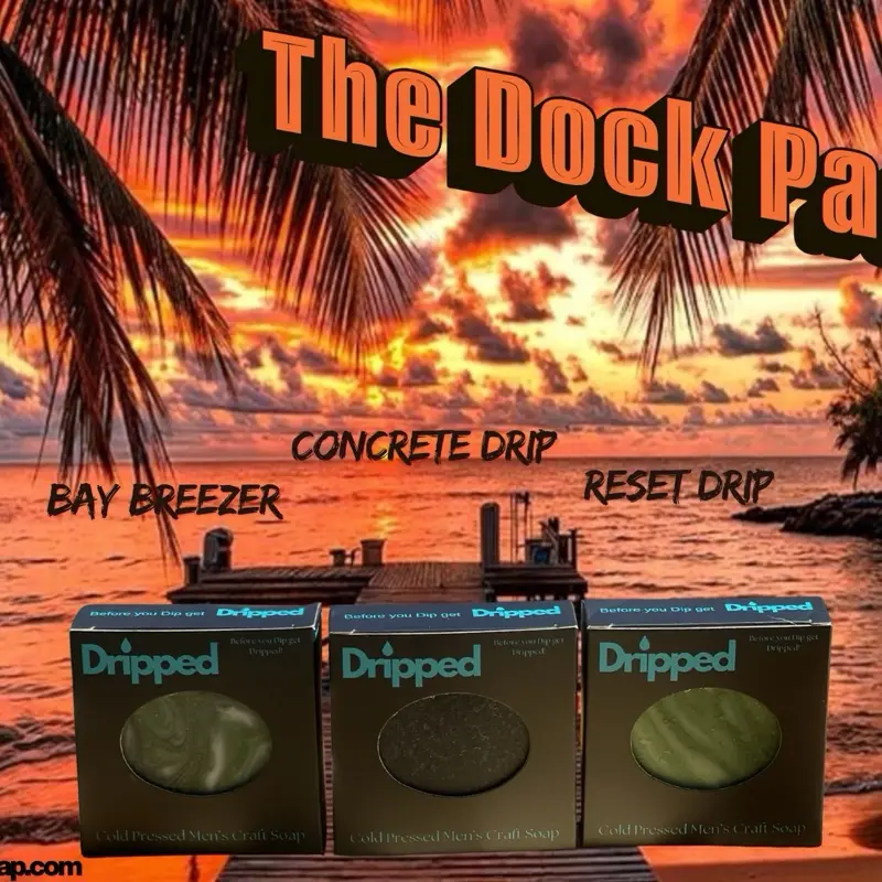 The Dock Pack Men’s Craft Body Care Soap, Shea & Cocoa Infused, Moisturizing Hydrating Bar Soap (3-Pack)