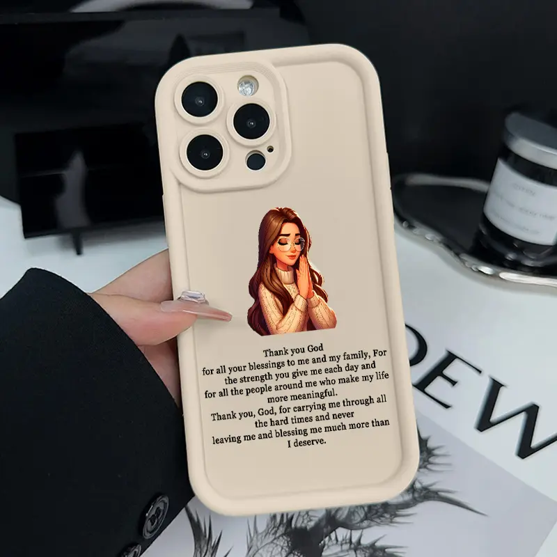 Thankful Soul Phone Case for iPhone 16 15 14 Pro Max 13 12 11 XR XS Plus Shockproof Drop Protection Rugged Durable Silicone Cover Cellphone Protective