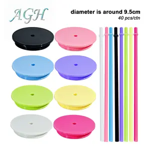 AGH US Replacement Lids ONLY 40pcs for 12oz/16oz/24oz plastic snow globe coffee mug glitter tumbler