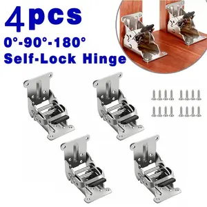 90-180 Degree Thick Self-Locking Folding Hinge, Spring Latch, Furniture/RV/table/dining Chair Hardware Accessories, Durable and Reliable