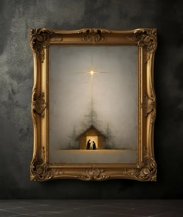 [25% OFF] [UNFRAMED]    Vintage Star of Bethlehem Poster, Christmas Print, Vintage Christianity Decor, Rustic Farmhouse Decor, Christmas Art, Jesus Print