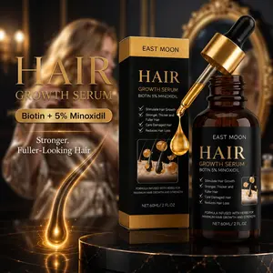 5% Minoxidil Hair Growth Serum with Biotin, Hairline, Crown & Beard Scalp Drops for Thinning Hair, Men & Women, 60ml