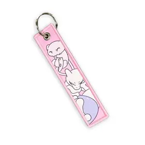 Hand Drawn Mew and Mewtwo Jet Tag Keychain | Tag Team Pokemon Meme Funny Racing Drift Car Truck Key Motorcycle Bike