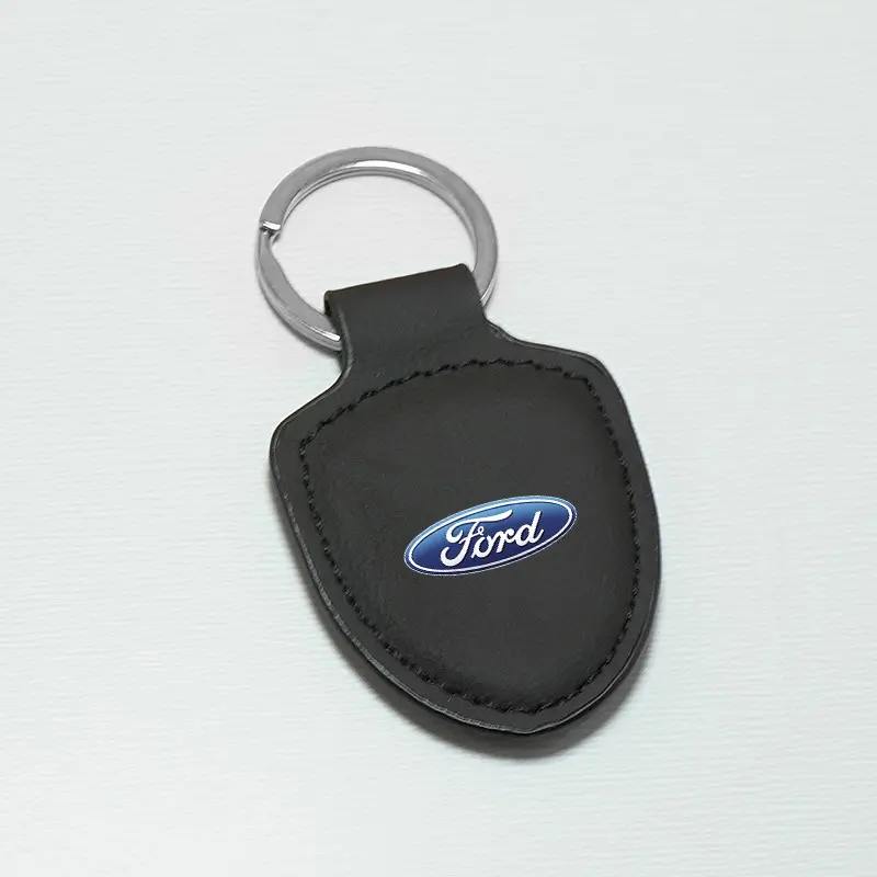 Vintage Leather Keyring Accessories for Ford Models, Durable & Stylish Design, Perfect Gift for Car Enthusiasts