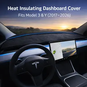 Tesla Dashboard Cover  Fits Model Y & Model 3- Easy Install - Heat Insulation Anti-Glare - OEM Original Fit