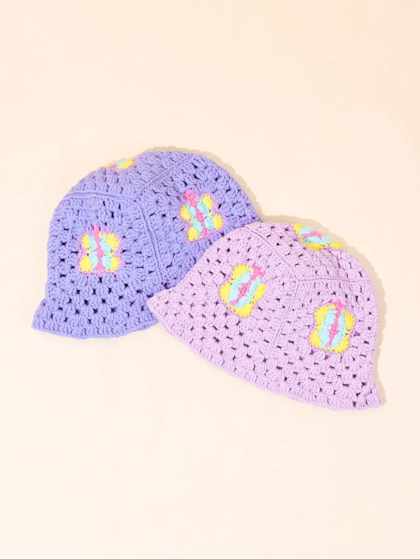 Vintage Hand Woven Bamboo Hat, Colorful Flower Patches, Ultra Soft Warm Yarn, Winter Cold & Wind Protection, Bohemian Y2K Streetwear Headwear