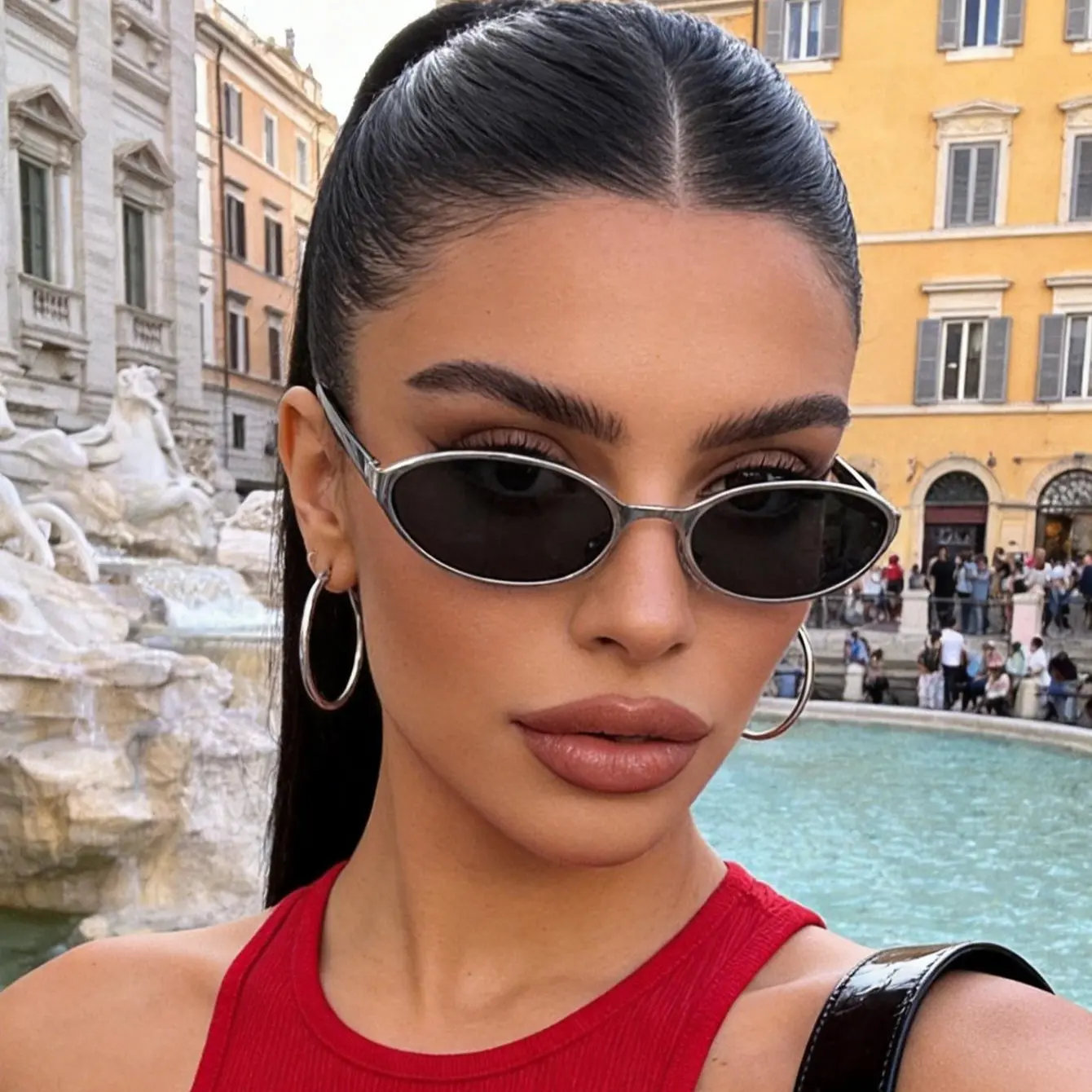 3PCS Vintage Oval Small Frame Metal Sunglasses for Women, UV400 Protection Retro Trendy Narrow Sunglasses for Outdoor Cycling Driving Party