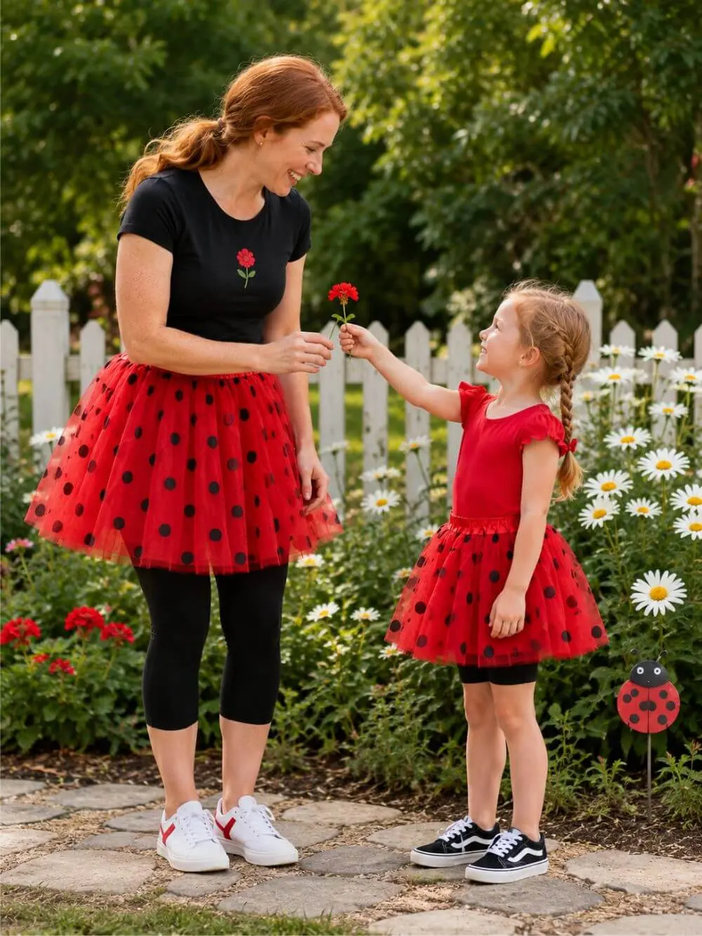 Red & Black Polka Dot Ladybug Costume Tutu Skirt – 3 Layer Tulle Skirt for Kids & Adults – Costume, Dance, Dress-Up, 5K, Princess, Halloween