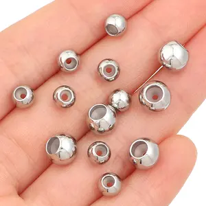 10pcs/lot Stainless Steel Spacer Beads End Stopper Crimp Beads Metal Posioning Beads For Jewelry Making DIY Necklace Bracelet