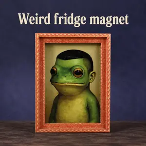 Funny Frog Portrait Fridge Magnets - Weirdcore Aesthetic Decor Quirky Frog with Wigs Refrigerator Magnets  | Meme Gift for Frog Lovers