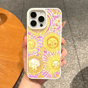 Magnetic Protective Case for iPhone 17 16 E Pro Max 15 Plus 14 13 12 11 XS XR, Vintage Sunny Floral Pattern Vibes | Shockproof, Aesthetic, Silicone, Lightweight, and Scratch Resistant