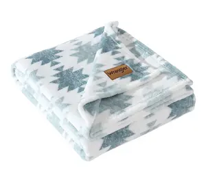 Wrangler Canyon Ikat Blue Plush-Fleece 50"x60"hrow