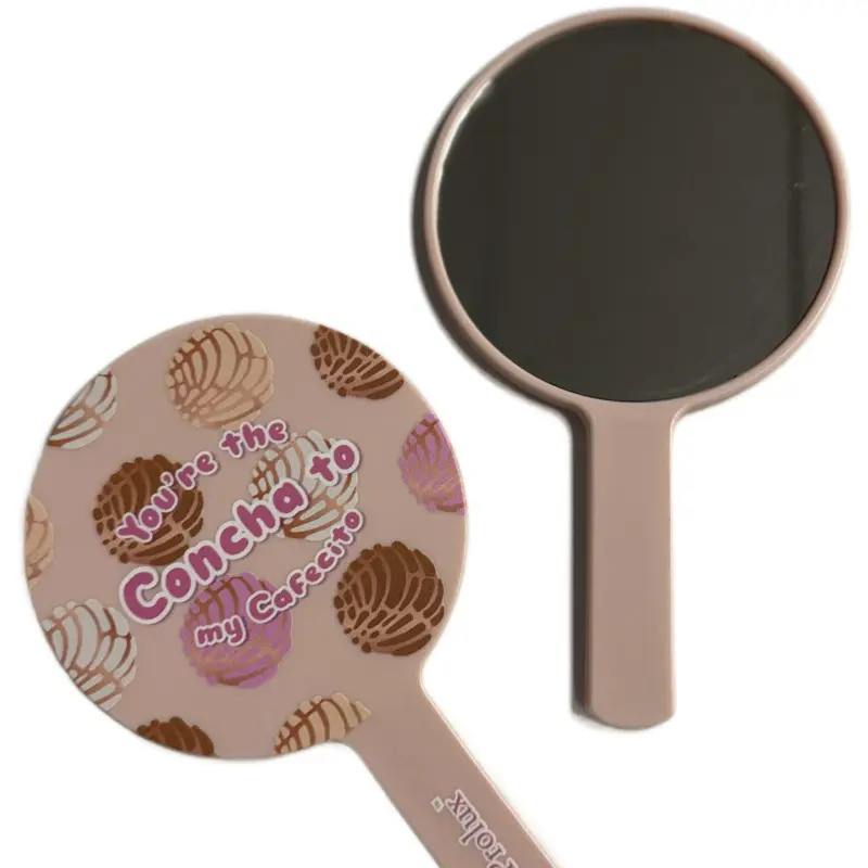 Concha Mirror - Pink Design with Text "You're the Concha My Cafecito" - Ideal for Personalizing Your Space