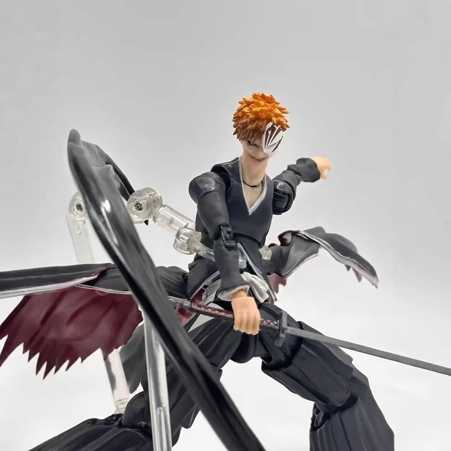 Anime figure of Ichigo Kurosaki, articulated, action figure, doll model, toy, ornament, souvenir, gift.