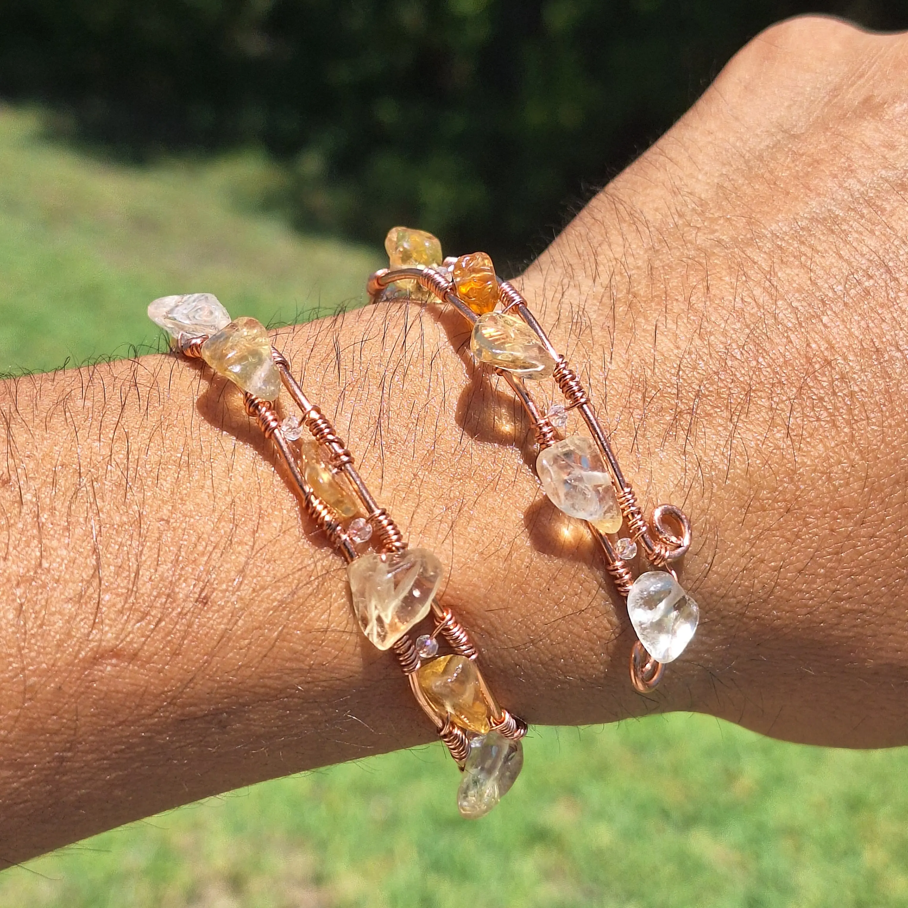 Citrine Quartz Copper Bracelet - Pulsera de Cobre con Citrino