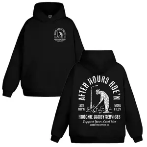 "After-Hours Hoe'n Hoochie Daddy Services" Graphic Hoodie for Men, Funny Streetwear Pullover Sweatshirt, Meme-Inspired Casual Hoodie for Bold Style