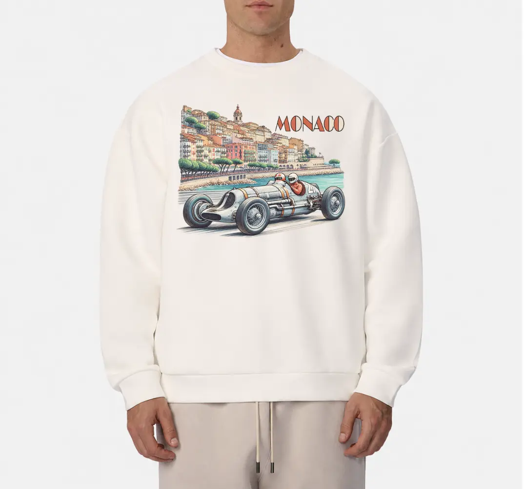 Vintage Monaco 1937 Racing Sweatshirt Retro Race Car Crewneck, Classic Motorsport Graphic Sweater, Vintage Racer Pullover, Formula Racing Inspired Sweatshirt, Unisex Retro Racing Gift