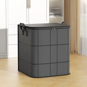 Home Cotton Quilt Storage Bag for Bedroom Closet Organization, Large Capacity Foldable Handbag with Visible Window, Ideal for Moving and School Season