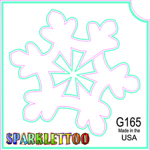 212 MAIN Ruby Red Glitter Tattoo Stencil G165-2, 100-Pack 2-Ply Sheets (1.5x2.3x2.3 in), Snowflake Design, Face Art, Easy Application, Safe Skin