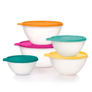 Classic Wonderlier Bowl Set - Stackable Multi-Color Bowls with Lids for Kitchen Storage and Serving