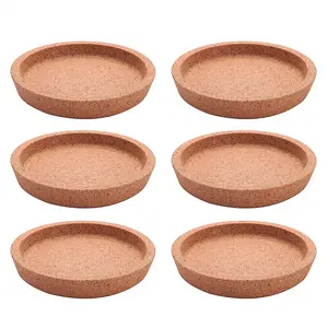 6 Pack Cork Coasters, 4 Inch Absorbent Heat Resistant Round Cork Coasters for Most Kind of Mugs in Office or Home