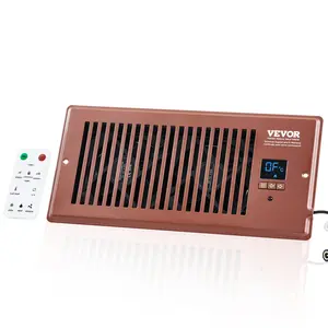 VEVOR Register Booster Fan, Quiet Vent Booster Fan Fits 4” x 10” Register Holes, with Remote Control and Thermostat Control, Adjustable Speed for Heating Cooling Smart Vent, Brown