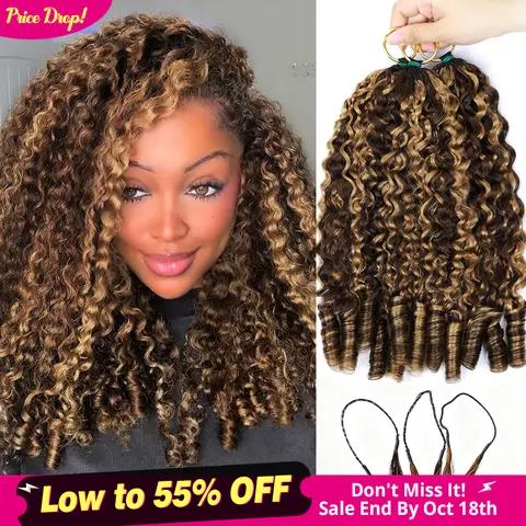 [Price Drop] New In P4/27 Highlight Burmese Curly Feather Crochet Human Hair for Miracle Knots/Boho Braids Pre-Separated 50g/Pack Time-Saving Wear #FallPick #SohoChic #TikTokShopBackToSchool