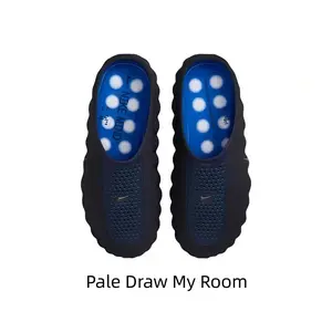 All Day Wear Waterproof Massage Slide Sandals Hollow Breathable Upper Wavy Chunky Sole Anti Slip Indoor Outdoor Walking Slippers ：，