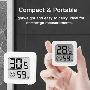 Mini Temperature Humidity Sensor 2-in1, Indoor Electronic Monitor with Battery Included, Switchable F/C for Home Basement Car Pet Room Mother’s Day Gift,Father’s Day Present