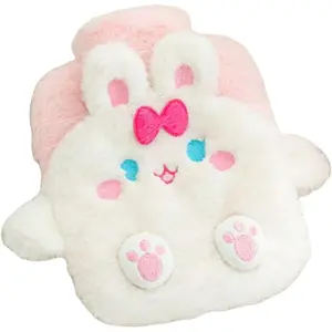 Plush Hot Water Bottle with Cover, 3D Cartoon Hand Warmer for Pain Relief and Warmth