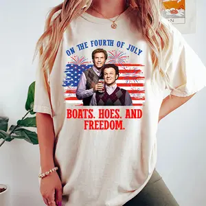 On the Fourth Of July Boats Hoes And Freedom , Funny Step Brothers Beer Shirt , Step Brothers T Shirt , Funny 4th Of July Shirt