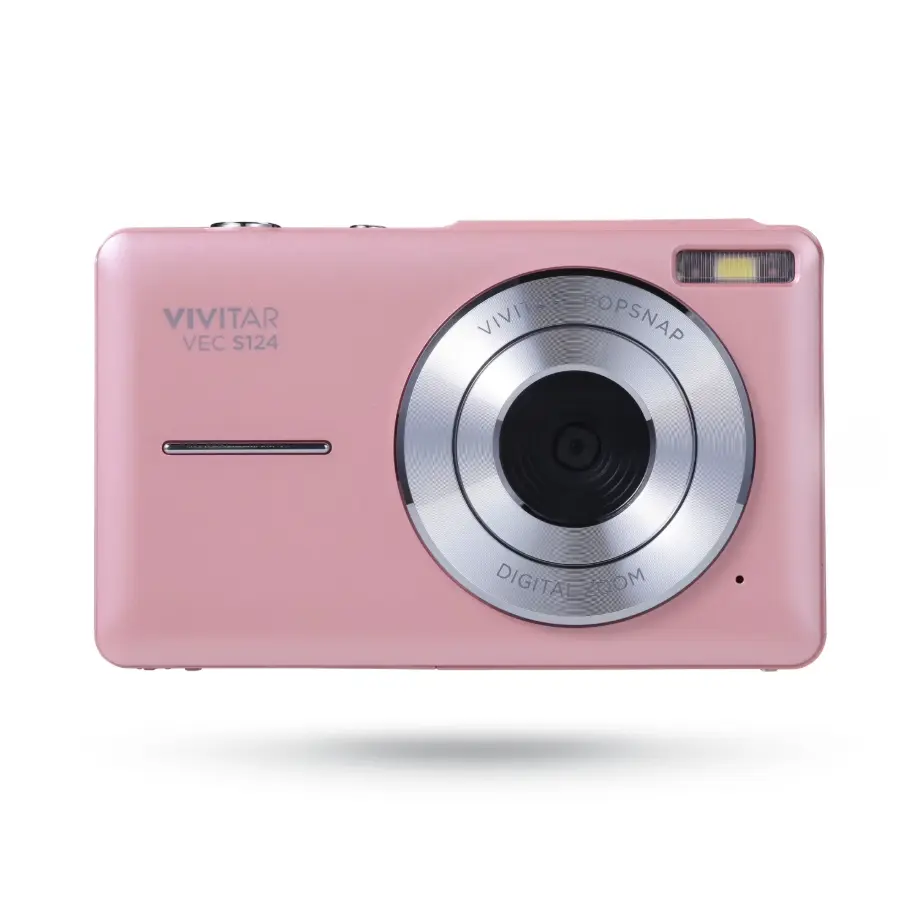 Vivitar Popsnap Compact Camera, Pink, 16X Zoom, 1080p, Built-in Flash, Micro SD, Slim Lightweight Pocket Design