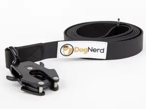 DogNerd 6' Tactical Silicone Dog Leash with Aluminum Quick Release Carabiner Solid Design for Large Dogs Walks Hikes Jogging