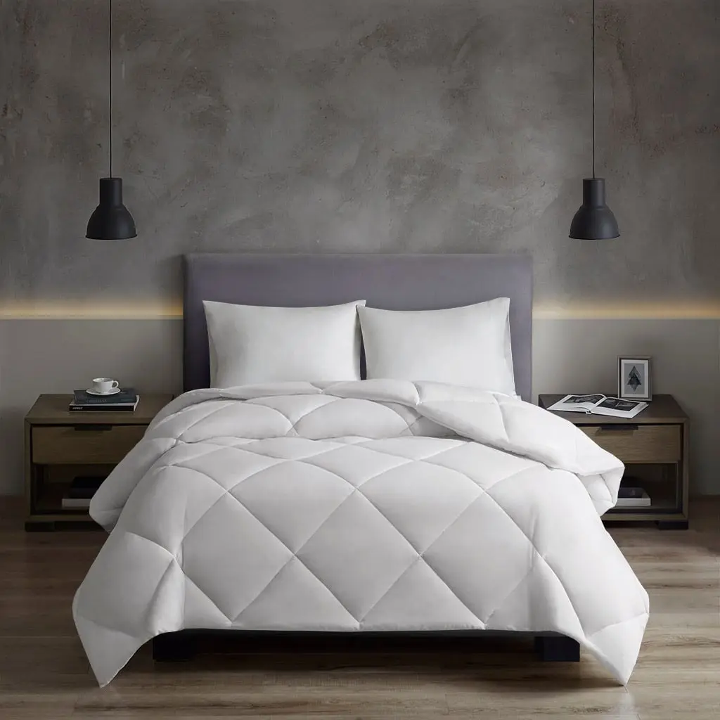 Sleep Philosophy BASI10-0583 106 x 94 x 1.5 in. Microfiber with HeiQ Smart Temp Oversized Down Alt Comforter with HeiQ Smart Temp Treatment, White - King & California King Size, King Bedding, Diamond Quilt