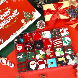12-piece 2025 Christmas Stocking Advent Calendar Blind Boxes - Unisex Holiday Stockings, Adult Countdown Gifts, Christmas Party Favors. (Design Patterns: Santa Claus, Snowman, Reindeer)