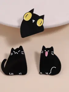 1/3Pcs Cute Adorable Cat Brooches, Fun Funny Multiple Expressions, Cat Theme Badges, Unisex Design, Daily Wear Accessories Gift