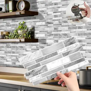 FLOLEOPA 48-Piece Peel-and-Stick Wall Decals Self-adhesive wall decals in sheet form Kitchen and bathroom splash-proof backsplash Waterproof, oil-resistant, and heat-resistant Ideal for kitchen, bathroom, dining room, school, and office wall decoration