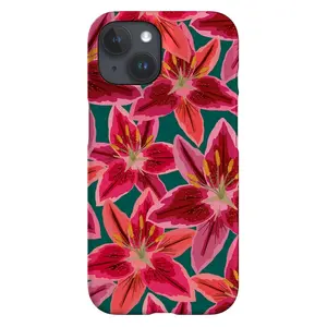 Teal Lily Phone Case - Floral Phone Cover - MagSafe Case Phone - Case iP 16 15 14 13 12 11 X
