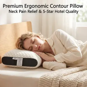 2-Pack Ergonomic Cervical Pillows - Cooling Mesh Neck Support Pillows for Pain Relief, Perfect for Back & Side Sleepers Premium Memory Foam Supportive Memory Foam