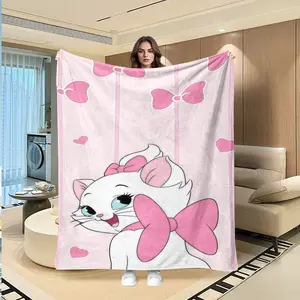 Mary Cat Digital Print Flannel Blanket, Thanksgiving Valentine Christmas Gift, Holiday Gift Throw Blanket, Wall Hanging Rug