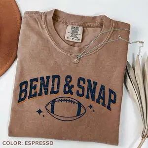 Comfort Colors Retro Football Tee Bend And Snap Football T-Shirt Sports Season College Football Tee Fall Season Retro Tee