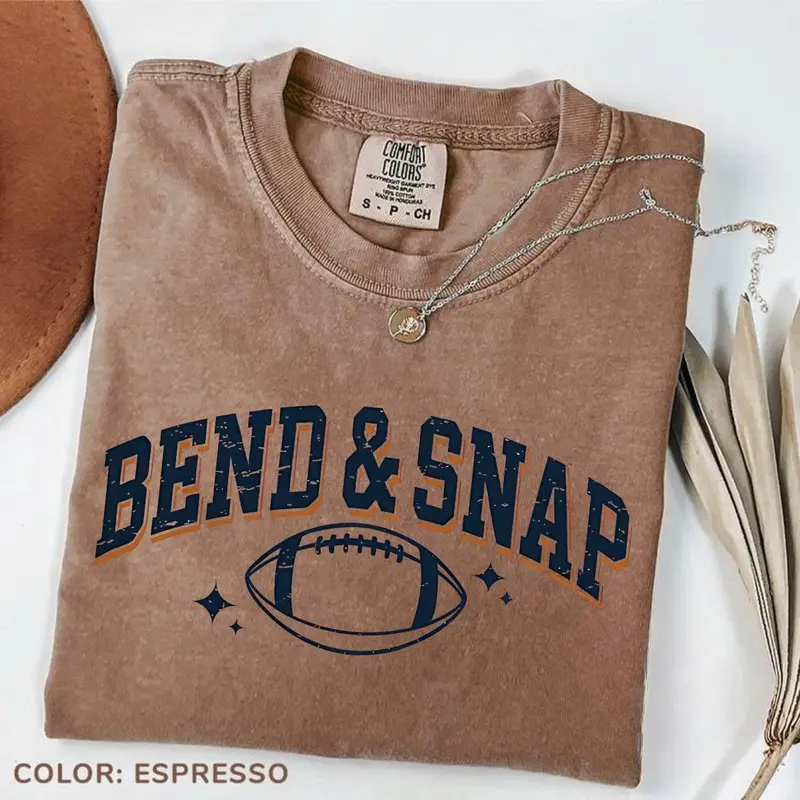 Comfort Colors Retro Football Tee Bend And Snap Football T-Shirt Sports Season College Football Tee Fall Season Retro Tee