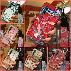 Wristband Waterproof Phone Case For infinix Note40 Pro 4G/X6850 ring Soft case Kickstand Silicone Fashion Design Back Cover Durable Lanyard Anti-knock Dirt-resistant Wrist Strap