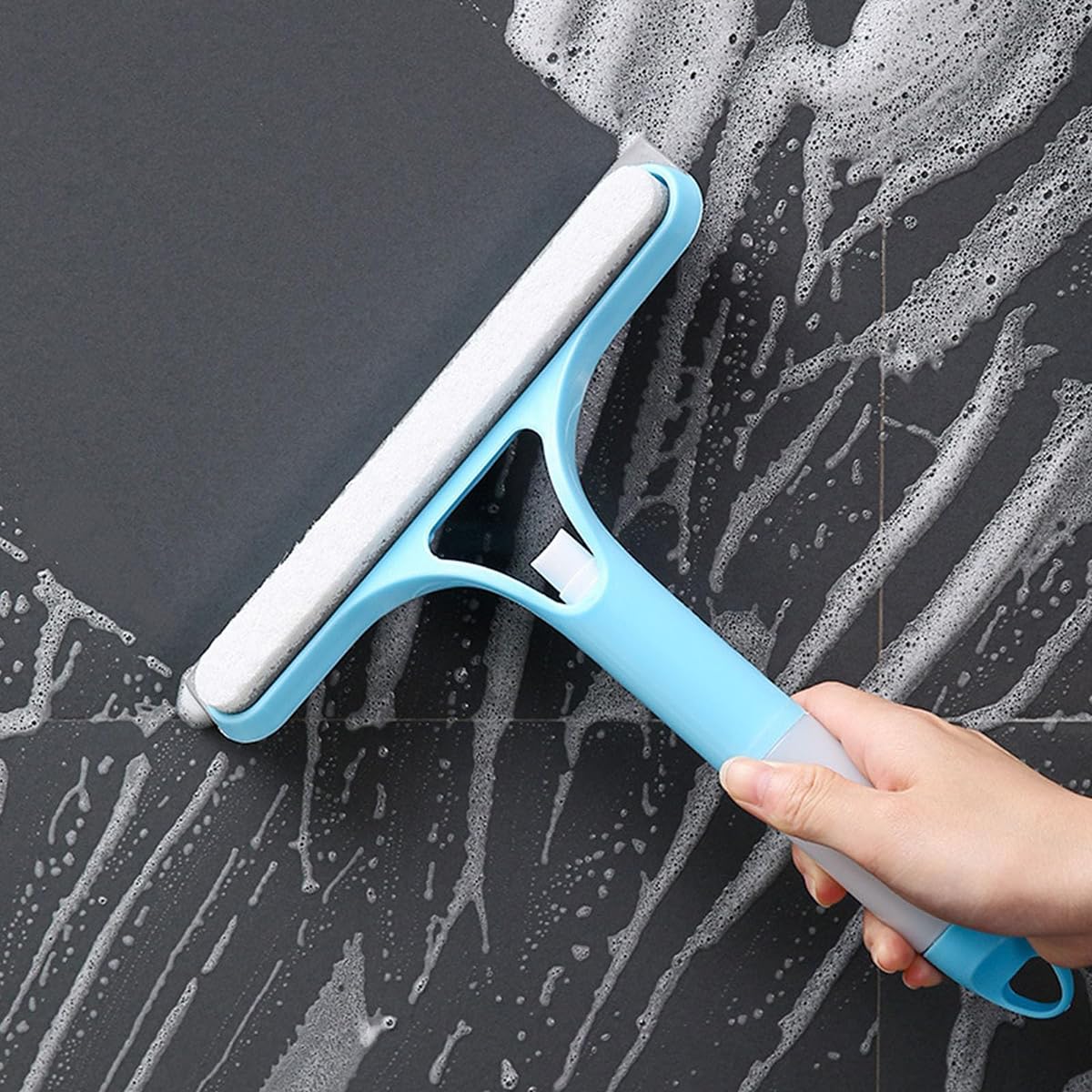 3-in-1 Window Cleaner Tool Kit - Thickened Magic Cloth, Spray-Equipped Scraper, Squeegee for Glass, Shower Doors, Car Windshields Hand Smooth
